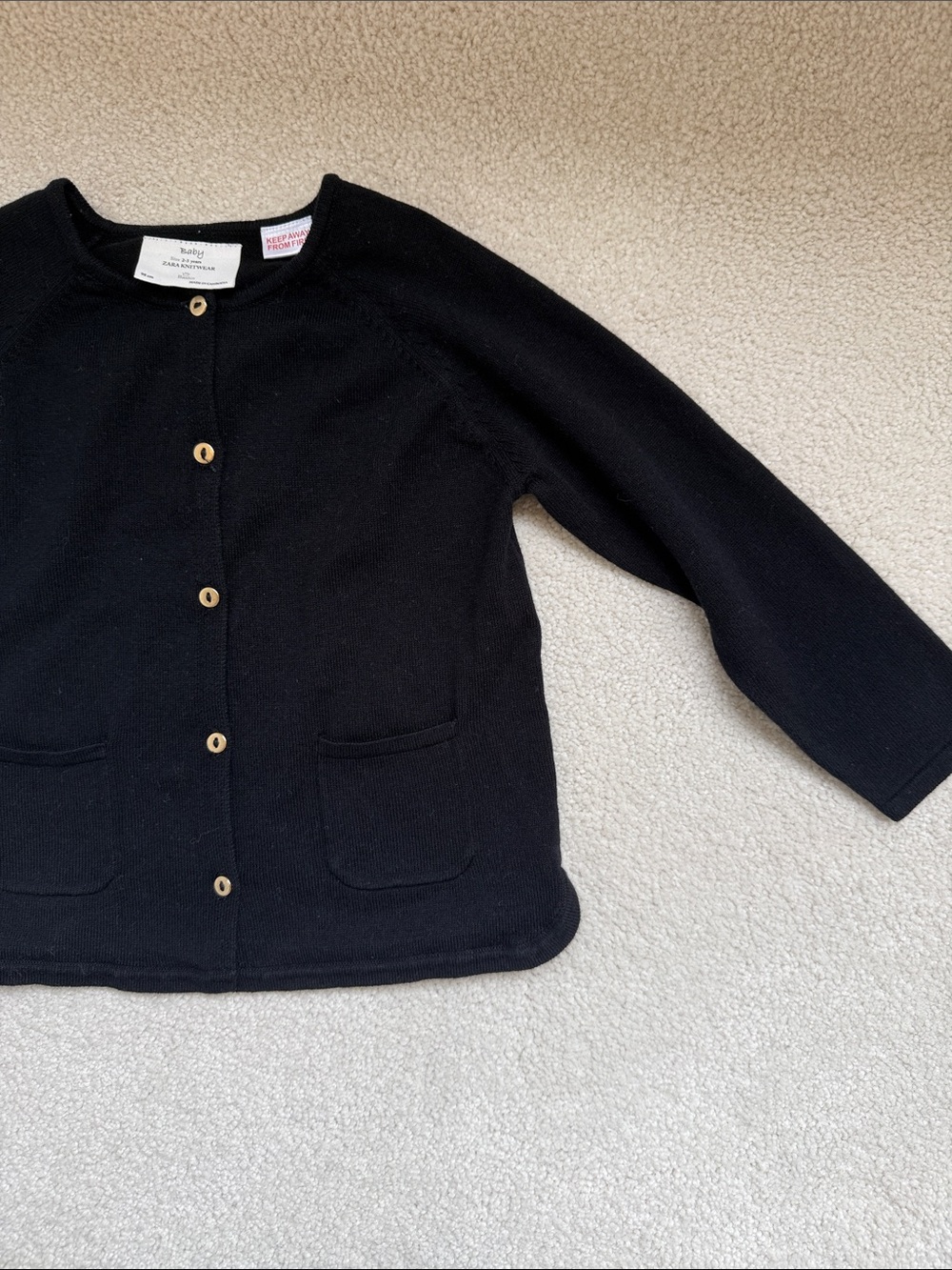 Zara Black Knit Button-Up Cardigan